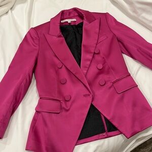 VERONICA BEARD Fuschia Pink Satin double breasted blazer